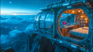 云海山顶科技小屋
