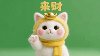 可爱的来财猫咪