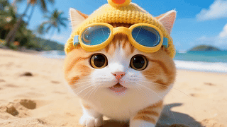 呆萌猫咪看屏幕