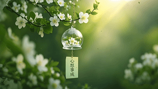 绿色心想事成风铃