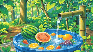 清新竹泉水果池