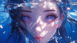 水下眼睛里有星星