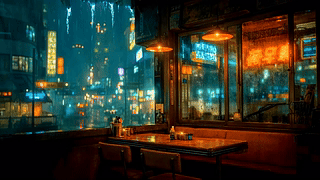 雨夜街边小店