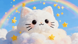 可爱的云朵猫咪
