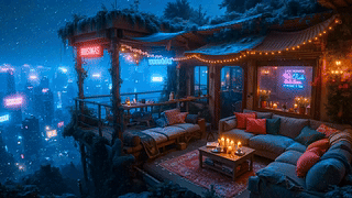 冬雪未来城市小屋