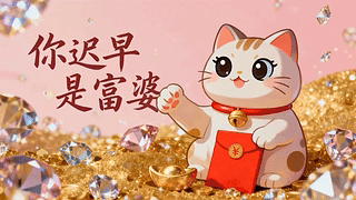 可爱猫咪你迟早是富婆