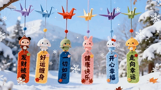 雪中千纸鹤