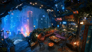 未来城市冬雪小屋