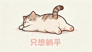 可爱的躺平猫咪
