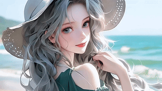 海边美少女