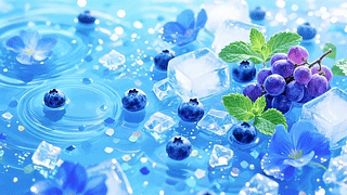 蓝莓冰水花