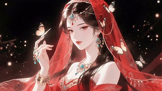 红纱蝶影