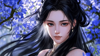 蓝花古风女