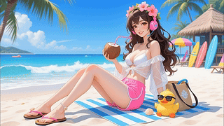夏日海滩少女