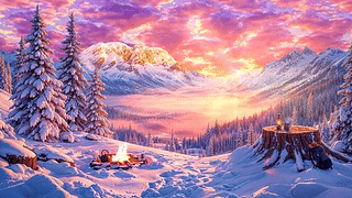 雪后夕阳晚霞