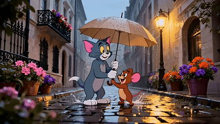 雨天猫和老鼠
