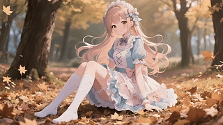 林中可爱女孩
