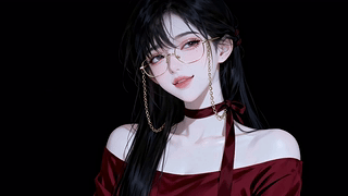 可爱眼镜女孩