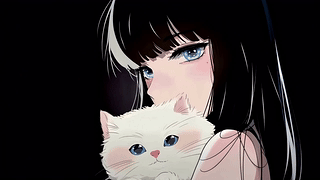 女孩和猫咪