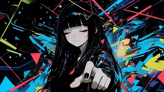 可爱齐刘海女孩