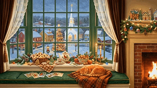 温馨冬雪新年圣诞小屋