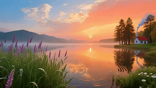 美丽夕阳风景