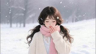 雪景长发女孩
