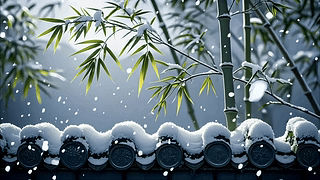 雪中翠竹