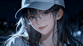 可爱眼镜女孩