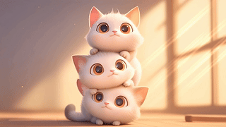 可爱3小只猫猫