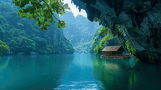 护眼峡谷山水