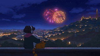 新年小镇烟花