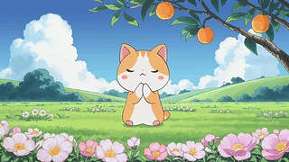 可爱祈祷猫咪