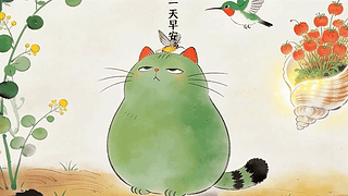 可爱猫咪早安