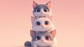可爱的3只猫咪
