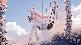 可爱玫瑰花女孩