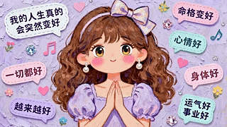 紫色系可爱女孩