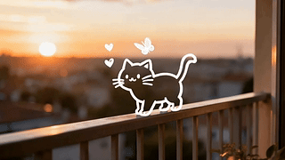 夕阳下的猫咪