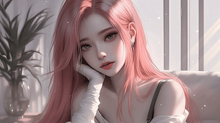 性感粉发女友