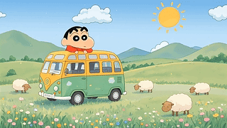 可爱草原旅行小新