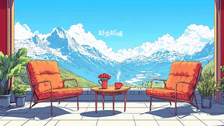 眺望雪山