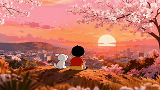 夕阳下的小新