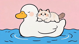 可爱小鸭子猫咪