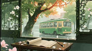 雨天公交车