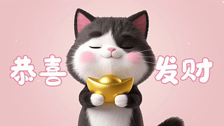 恭喜发财可爱猫