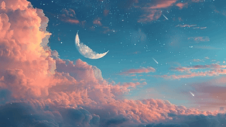 星空夜景云彩流星景色