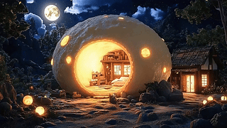 夜晚树木景色