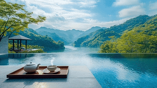 无边泳池美景