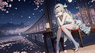 落花美女