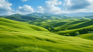 护眼绿景房屋山川